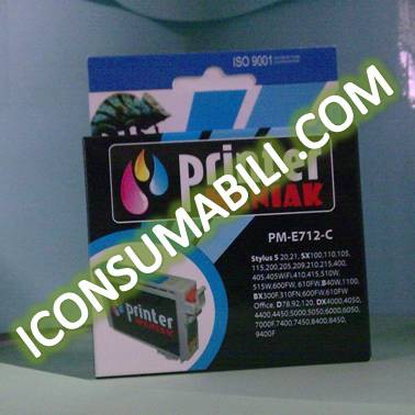 Compatibile Epson PrinterManiak T 712 Ciano